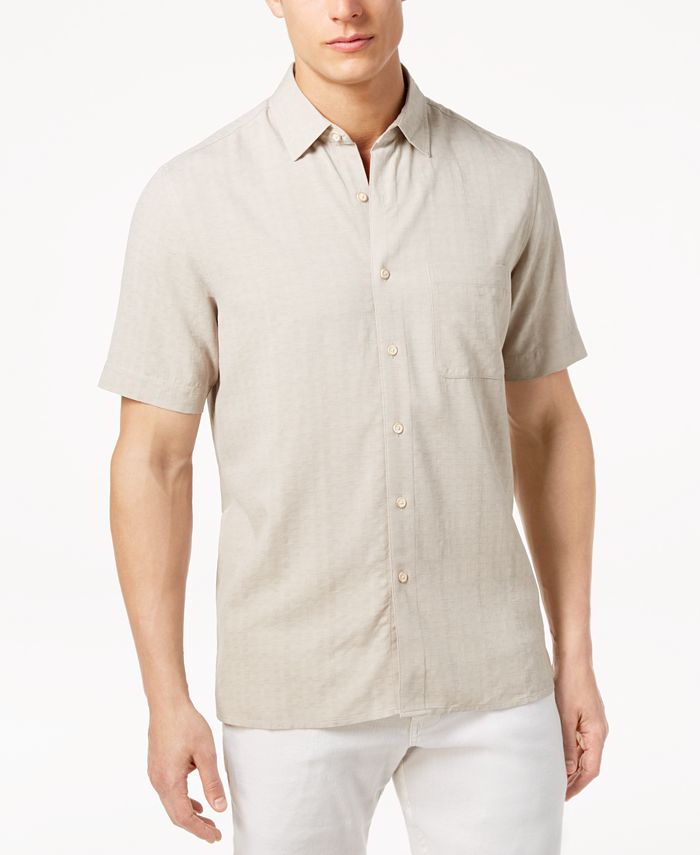 Tasso Elba Men's Textured Silk Blend Shirt, Created for Macy's ...