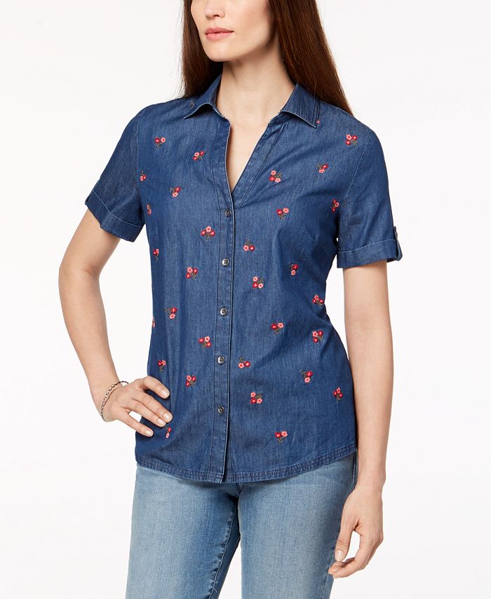 Karen scott embroidered tops hot sale