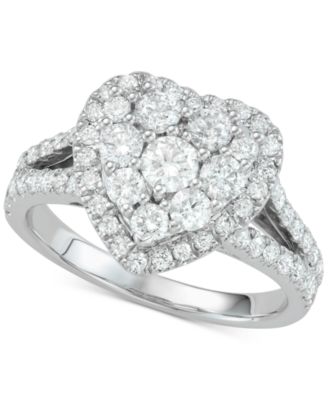 heart cluster diamond ring