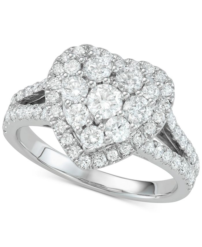 Macy s Diamond Heart Cluster Engagement Ring 1 1 2 ct. t.w. in