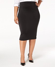 Plus Size Knit Pencil Skirt, Created for Macy's