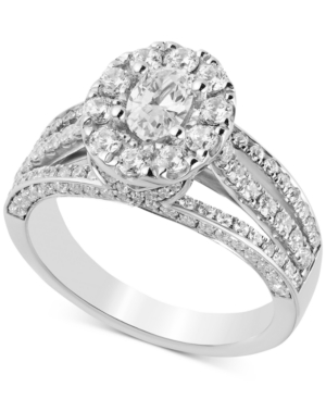 image of Diamond Oval Halo Engagement Ring (1-3/4 ct. t.w.) in 14k White Gold
