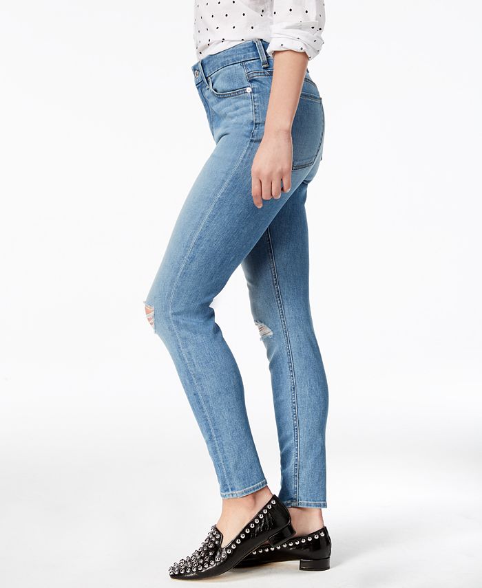 7 For All Mankind High Waist Skinny with Rips Jeans & Reviews - Jeans ...