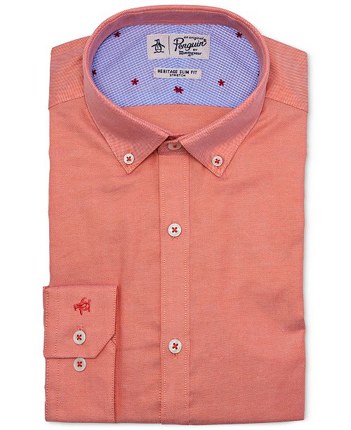 Original Penguin Men S Heritage Slim Fit Stretch Medium Orange