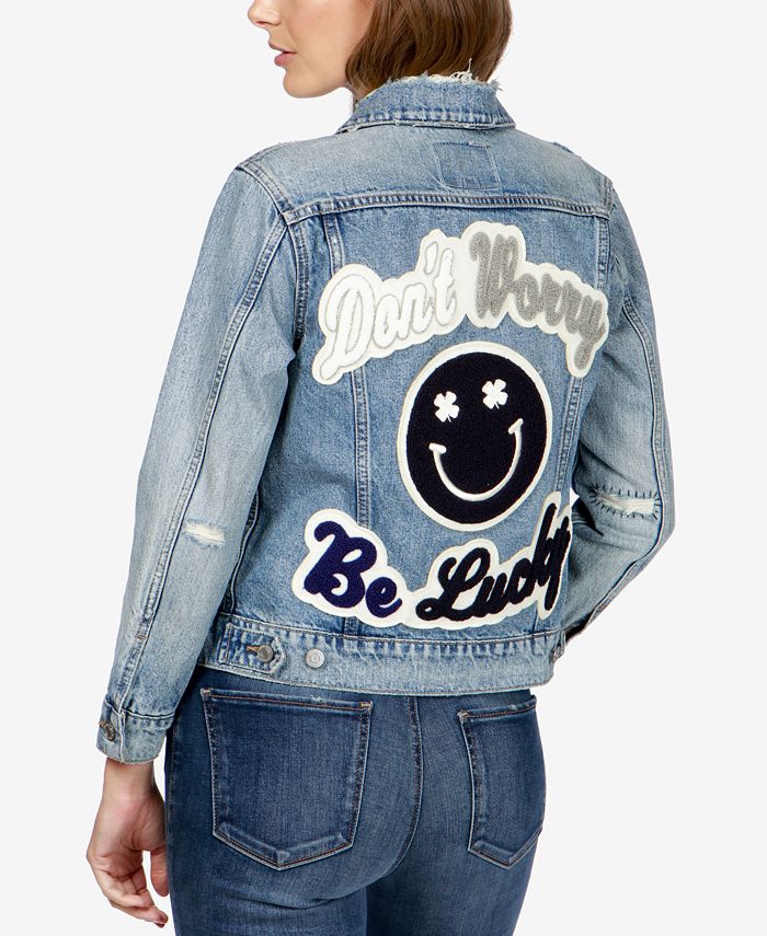 Lucky Brand Graphic Cotton Denim Jacket - Macy's