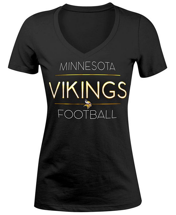 5th & Ocean Women's Minnesota Vikings Foil V-Neck T-Shirt - Macy's