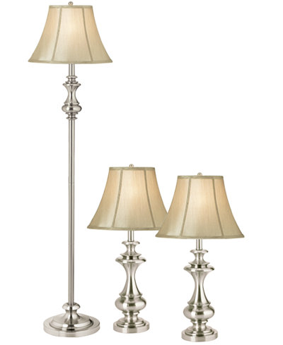 kathy ireland home by Pacific Coast Set of 3 Broadway Collection Lamps: 1 Floor Lamp and 2 Table Lamps