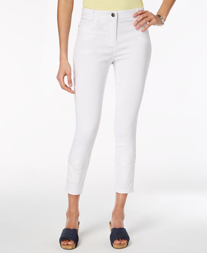 Style & Co Embroidered Skinny Ankle Pants, Created for Macy's & Reviews ...
