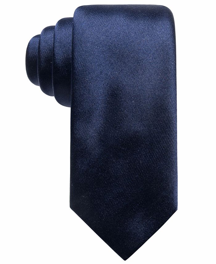Alfani Men's Satin Solid Slim Silk Tie, Created for Macy's - Macy's