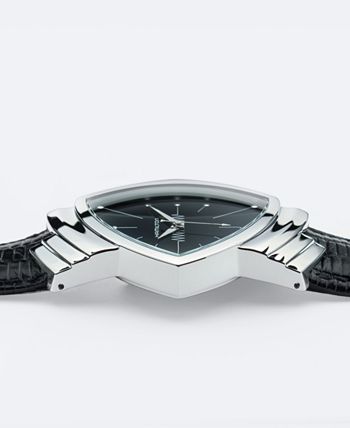 Hamilton - Watch, Men's Swiss Ventura Black Leather Strap 27mm H24411732
