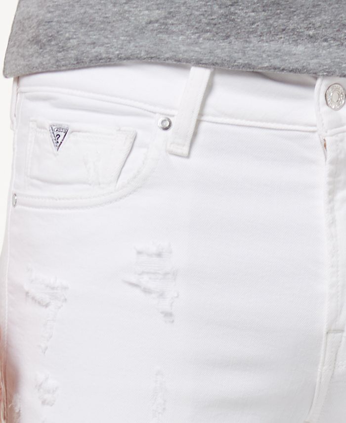 guess white high waisted jeans