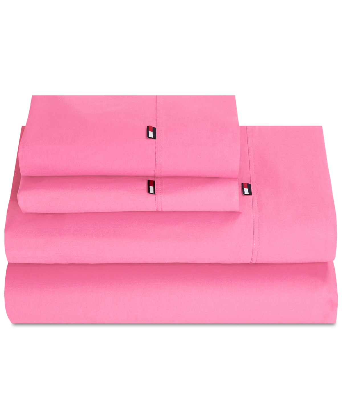 Tommy Hilfiger Solid Core Full Sheet Set Bedding In Pink