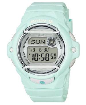 image of Baby-g Women-s Digital Green Resin Strap Watch 42.6mm
