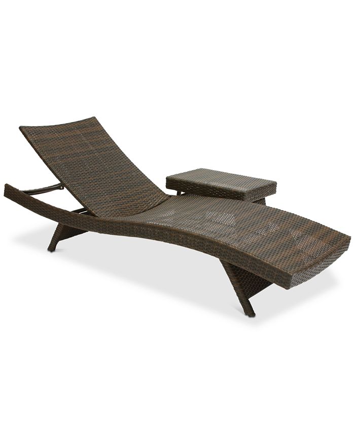 Noble House - Monterey Outdoor Chaise Lounge and Table Set, Quick Ship