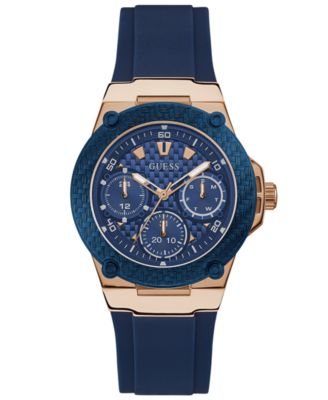 GUESS - Women's Blue Silicone Strap Watch 39mm