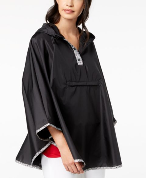 Женские куртки Totes Water-Repellent Pack-able Rain Poncho