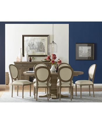 Furniture Tristan Round Expandable Dining Furniture 9 Pc. Set