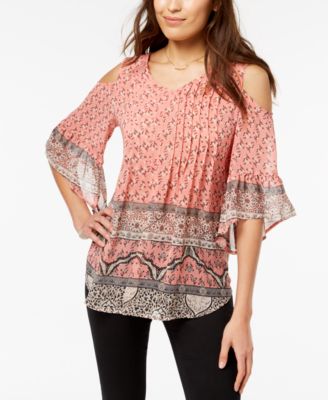 Style Co Cold Shoulder Pleated Top Created for Macy s Macy s