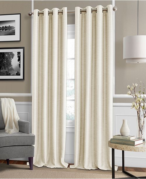 Elrene Brooke 52 X 84 Faux Silk Blackout Grommet Curtain Panel