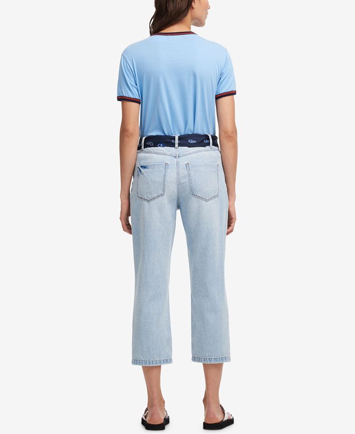 DKNY Scarf-Belt Cropped Boyfriend Jeans - Macy's