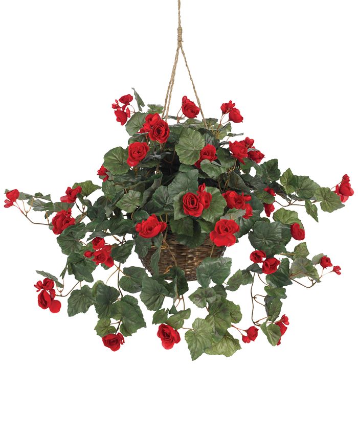 Nearly Natural Begonia Hanging Basket Macy's