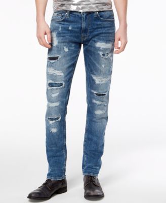 mens lightly distressed jeans