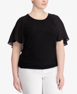 Lauren Ralph Lauren - Plus Size Cape Overlay Top