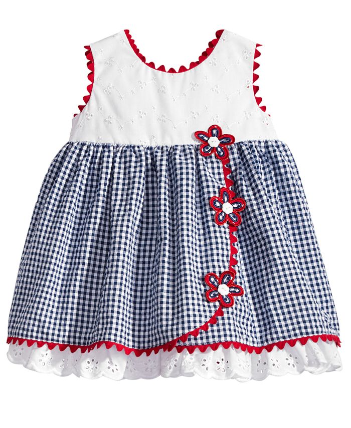 Bonnie Baby Eyelet & Seersucker Dress, Baby Girls - Macy's