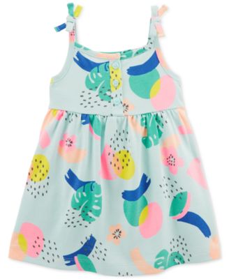 Carter's - Tropical-Print Cotton Dress, Baby Girls