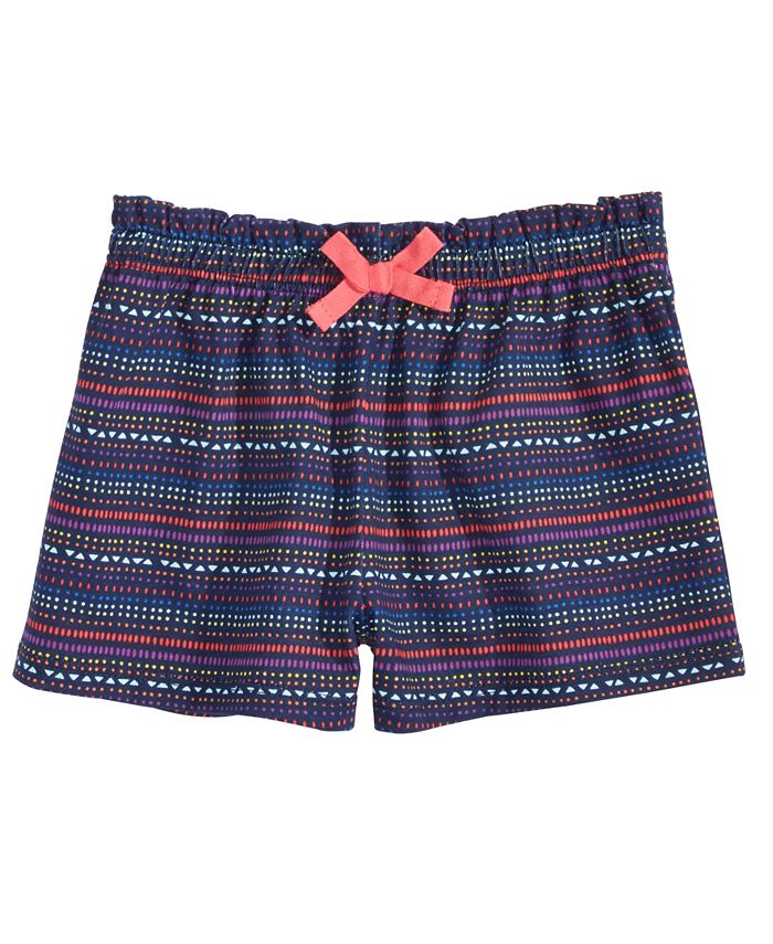 First Impressions GeoPrint Striped Cotton Shorts, Baby Girls, Created