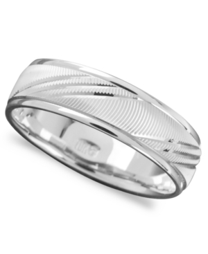 image of Men-s 14k White Gold Ring, Flash Band (Size 6-13)