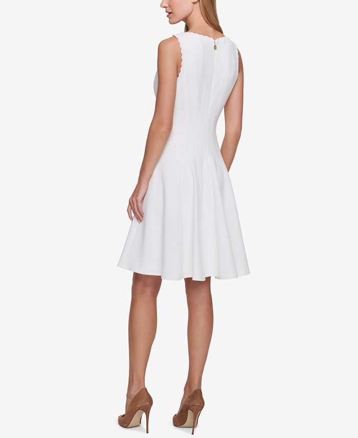 Tommy Hilfiger Scalloped Piqué Fit & Flare Dress - Macy's