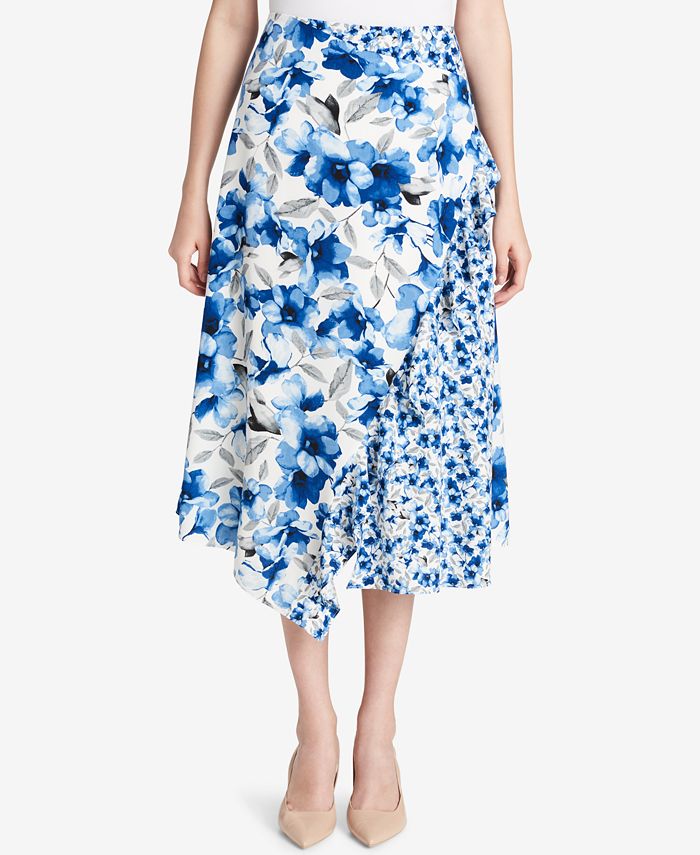 Calvin Klein Printed Midi Skirt - Macy's