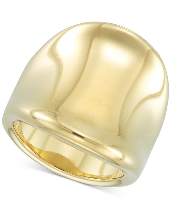 Italian Gold Signature Gold™ Diamond Accent Curved Concave Ring in 14k