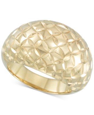Signature Gold - Textured Dome Ring in 14k Gold over Resin