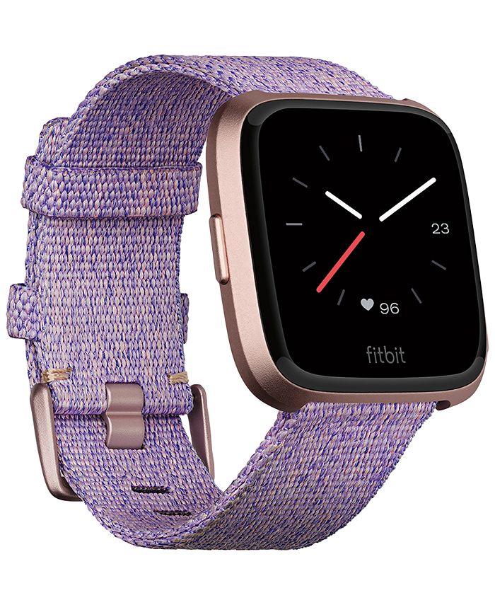 Fitbit Versa™ Special Edition Lavender Woven Band Smart Watch 39mm - Macy's