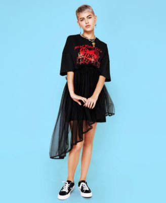 t shirt dress with tulle