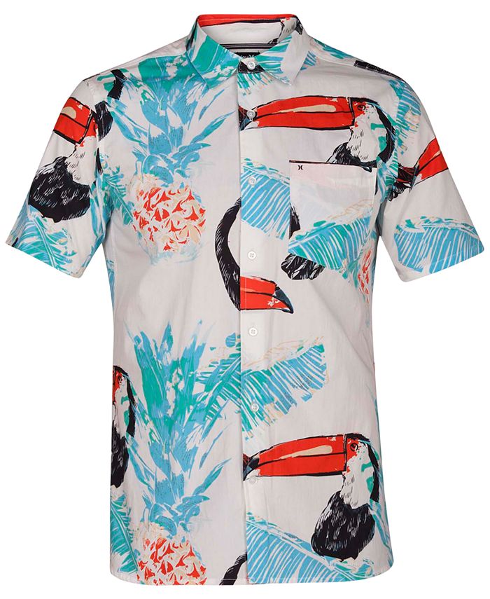 Hurley Men's Toucan Tropical-Print Pocket Shirt - Macy's
