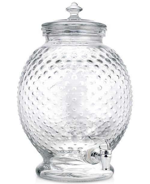 Home Essentials Hobnail Design 2.65Gallon Glass Beverage Dispenser