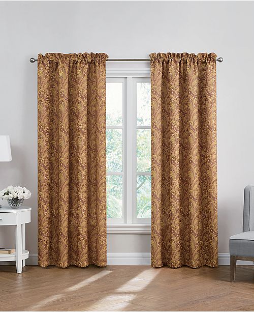 Hudson Hill 50 X 63 Paisley Print Rod Pocket Window Panel