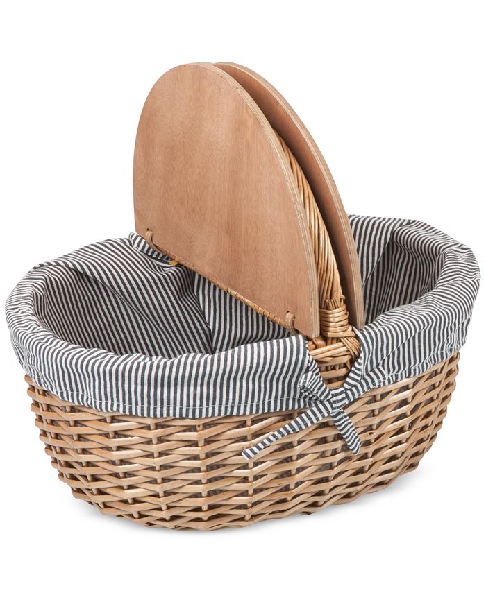Picnic Time Country Navy & White Striped Picnic Basket Macy's