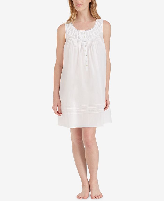 Eileen West - Cotton Lace-Trim Short Nightgown