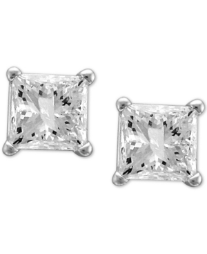 Diamond Princess Stud Earrings (1 ct tw) in 14k White Gold