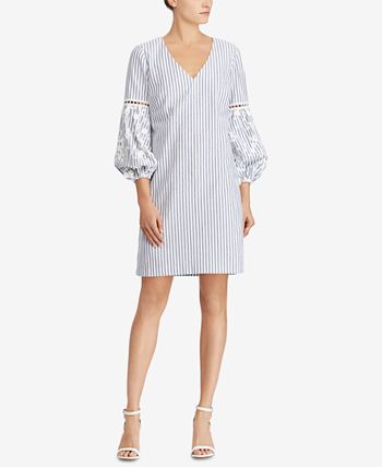 Lauren Ralph Lauren - Embroidered Striped Cotton Dress