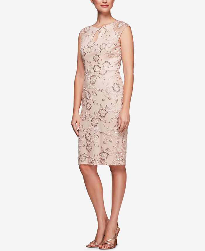 Alex Evenings Sequined Embroidered Dress - Macy's