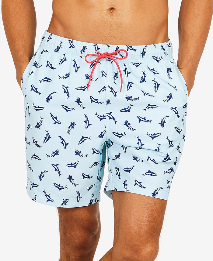 Nautica Men's Shark-Print Swim Trunks - Macy's