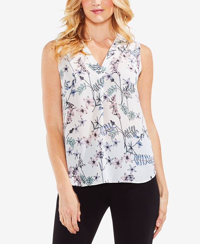 Vince Camuto Sleeveless Printed Top - Macy's
