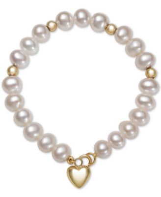 freshwater pearl bracelet with charm