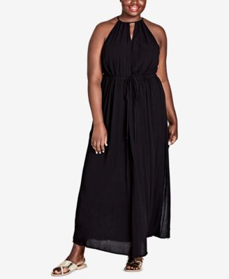 City Chic - Trendy Plus Size Drawstring-Waist Maxi Dress