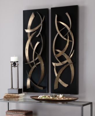 Brushstrokes 2-Pc. Metal Wall Art Set